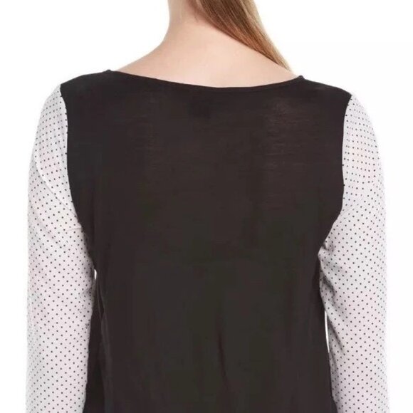 FRENCH CONNECTION Polka Dot Polly Long Sleeve Sheer Blouse XS SMALL NWT $58 - Picture 6 of 8